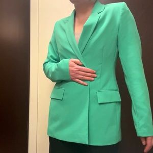 Women's Over-sized Single-Breasted Green Blazer